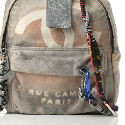Chanel Graffiti Printed Canvas Medium Backpack Grey 8 of 12
