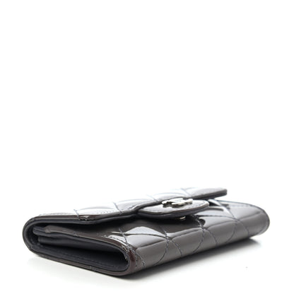 Chanel Patent Quilted Flap Card Holder Dark Grey 3 of 4