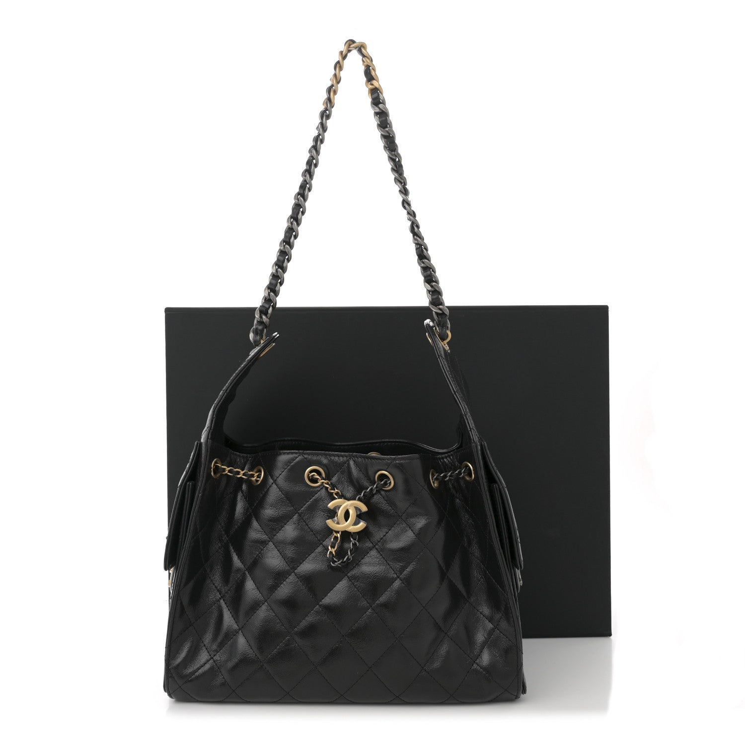 Chanel Shiny Crumpled Calfskin Quilted Small Chanel 25 Handbag
