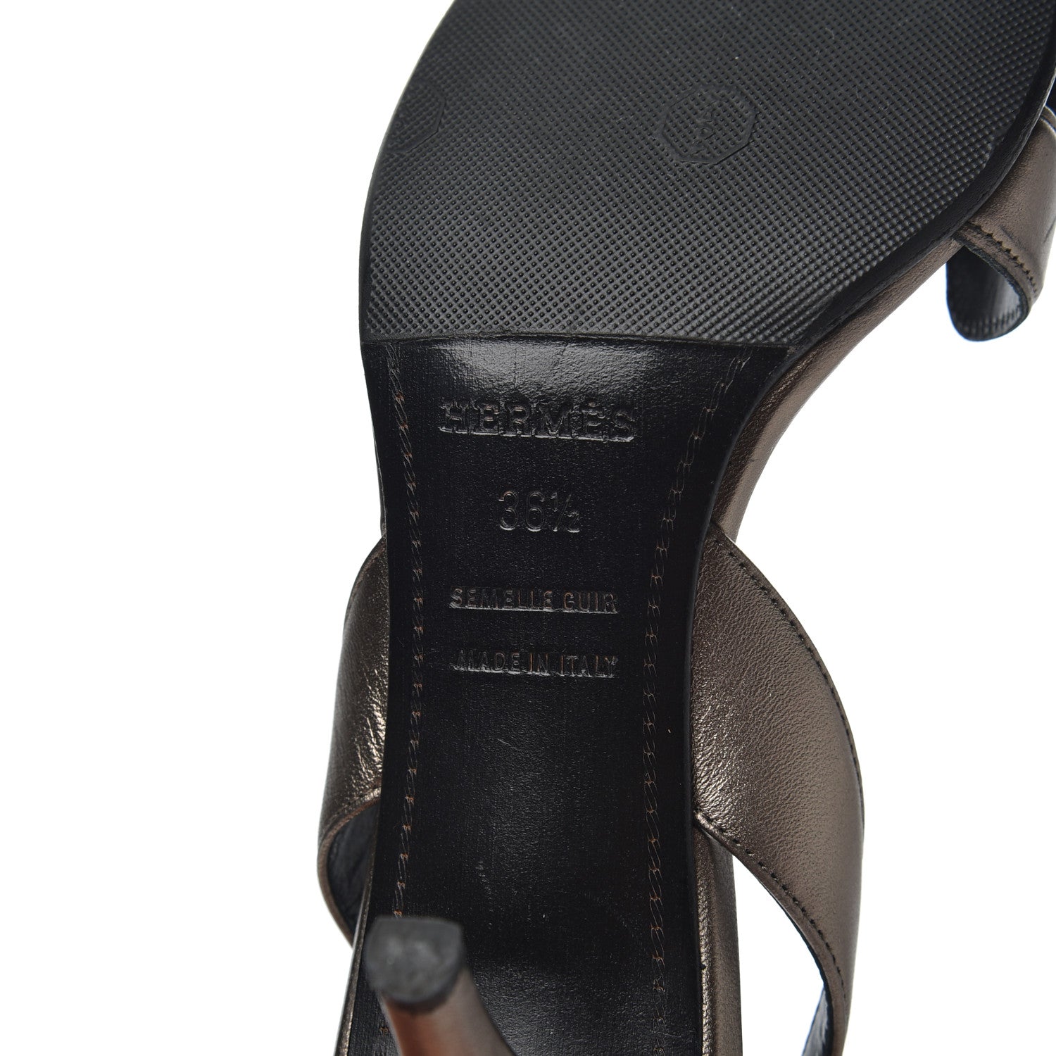 Hermes Metallic Nappa Night 70 Slingback Sandals 36.5 Canon De Fusil Argent 7 of 19