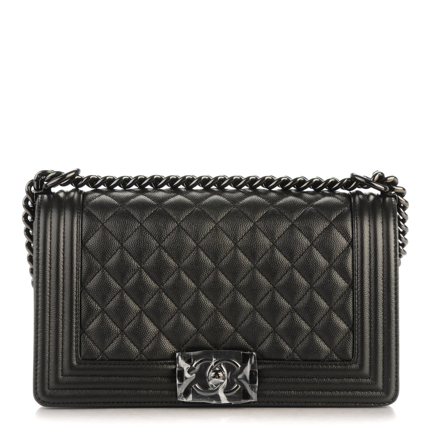 Caviar Quilted Medium Boy Flap So Black