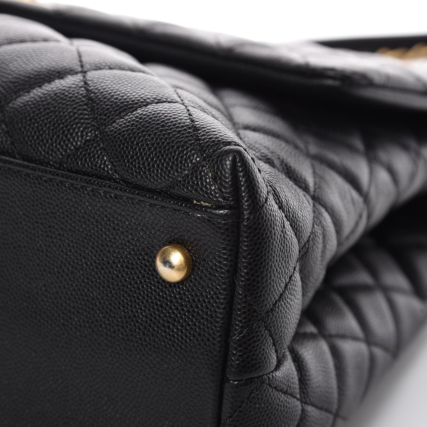 Caviar Lizard Quilted Medium Coco Handle Flap Black