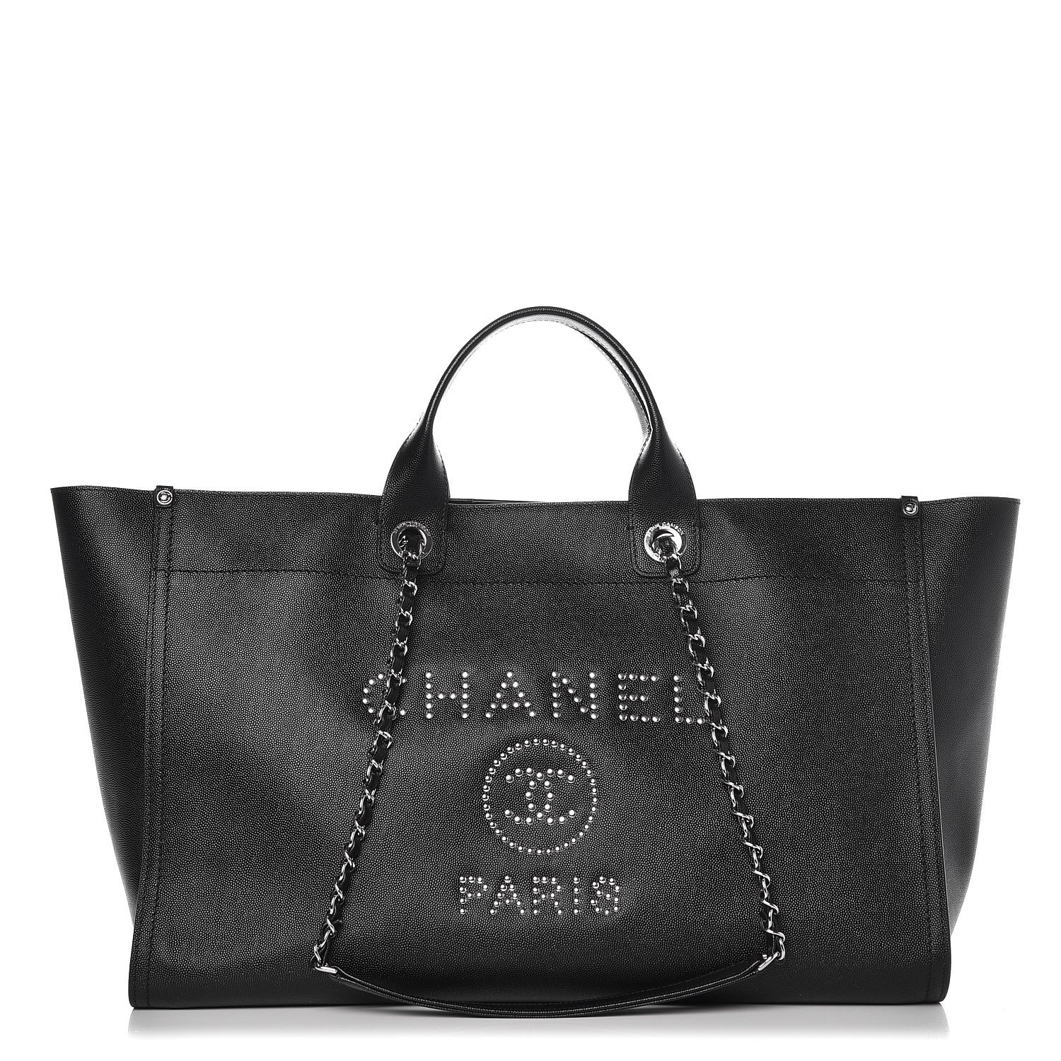 Chanel Caviar Large Studded Deauville Tote Black 1 of 7