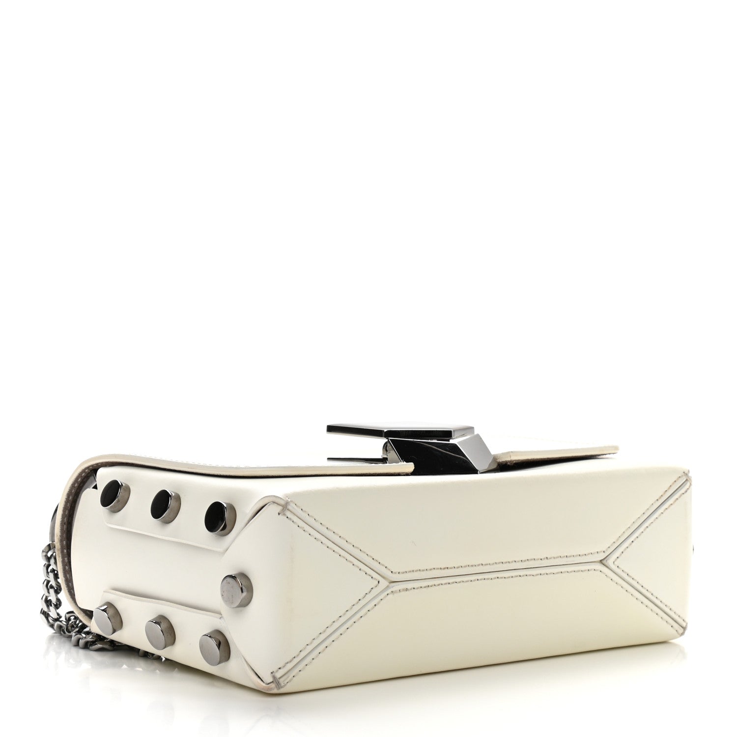 Jimmy Choo Smooth Calfskin Lockett Petite Shoulder Bag White 4 of 9