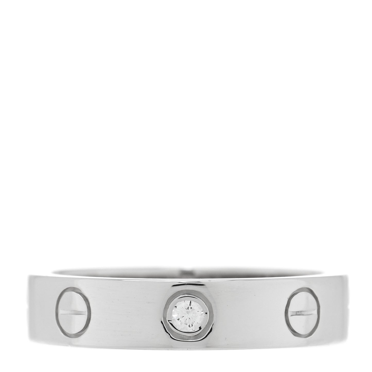 18K White Gold Diamond 4mm LOVE Wedding Band Ring 48 4.5