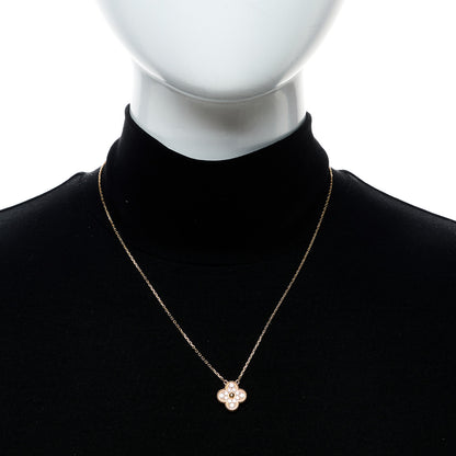 Van Cleef & Arpels 18K Rose Gold Diamond Vintage Alhambra Pendant Necklace 2 of 6