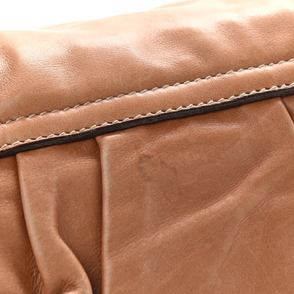 Prada Soft Calfskin Pleated Shoulder Bag Brown 11 of 11
