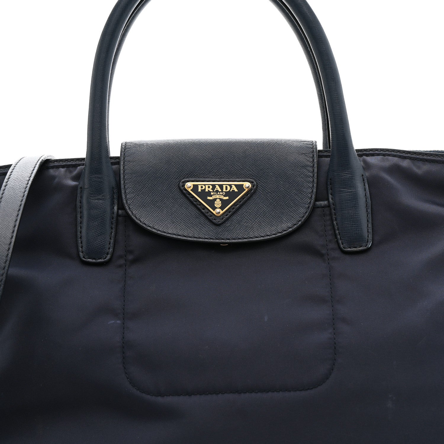 Prada Tessuto Nylon Saffiano Shopping Tote Navy 1830062 – FASHIONPHILE