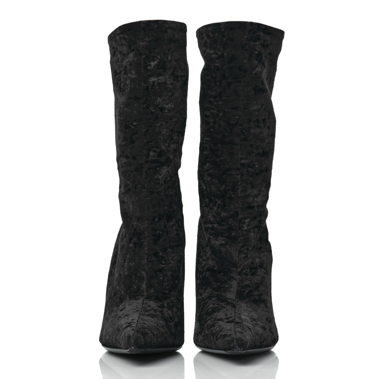 Balenciaga Velvet Spandex Extreme Pointed Toe Knife Ankle Boots 38 Black 2 of 6