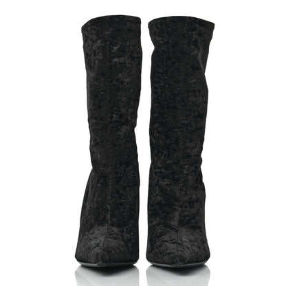 Balenciaga Velvet Spandex Extreme Pointed Toe Knife Ankle Boots 38 Black 2 of 6