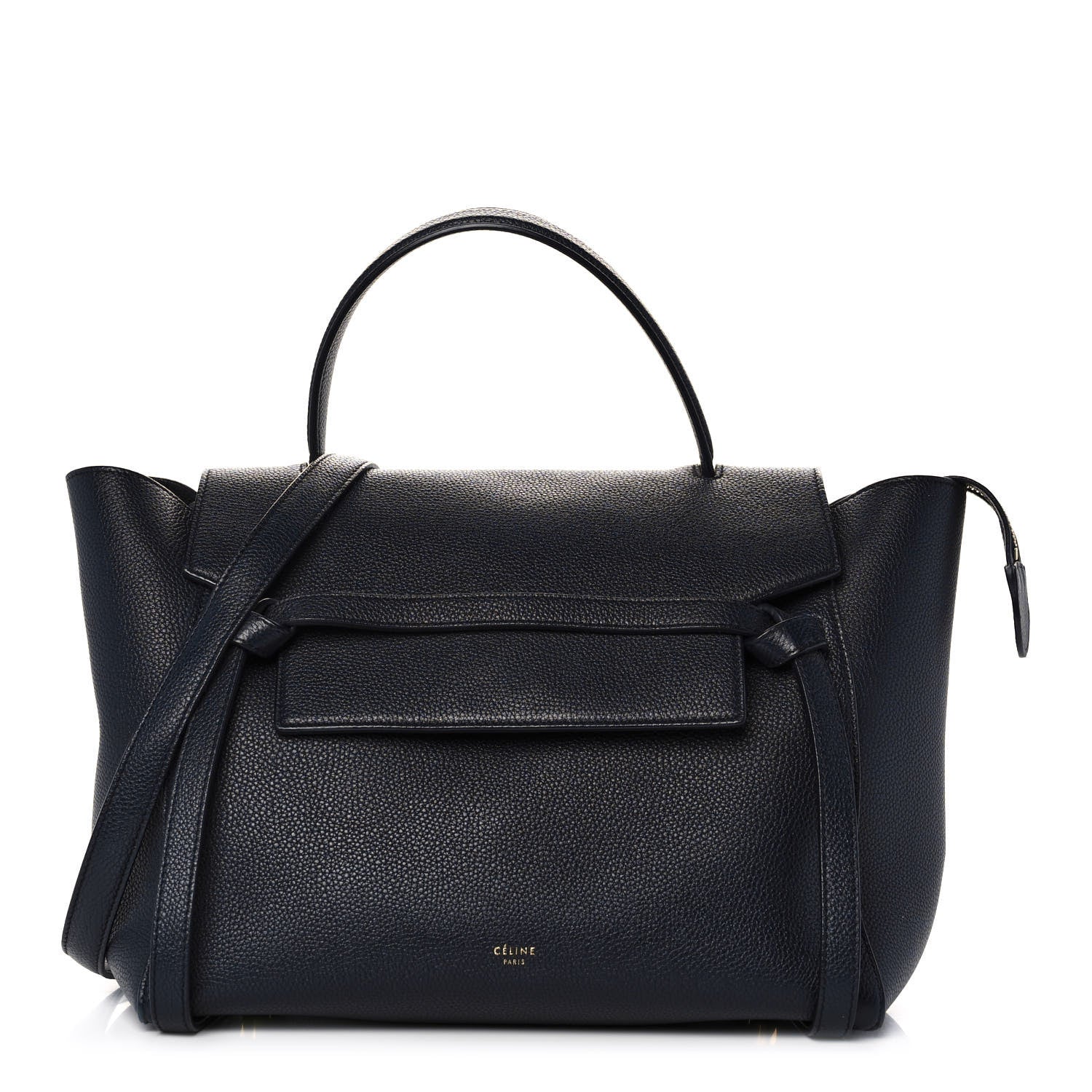 Celine Drummed Calfskin Mini Belt Bag Navy 1 of 12