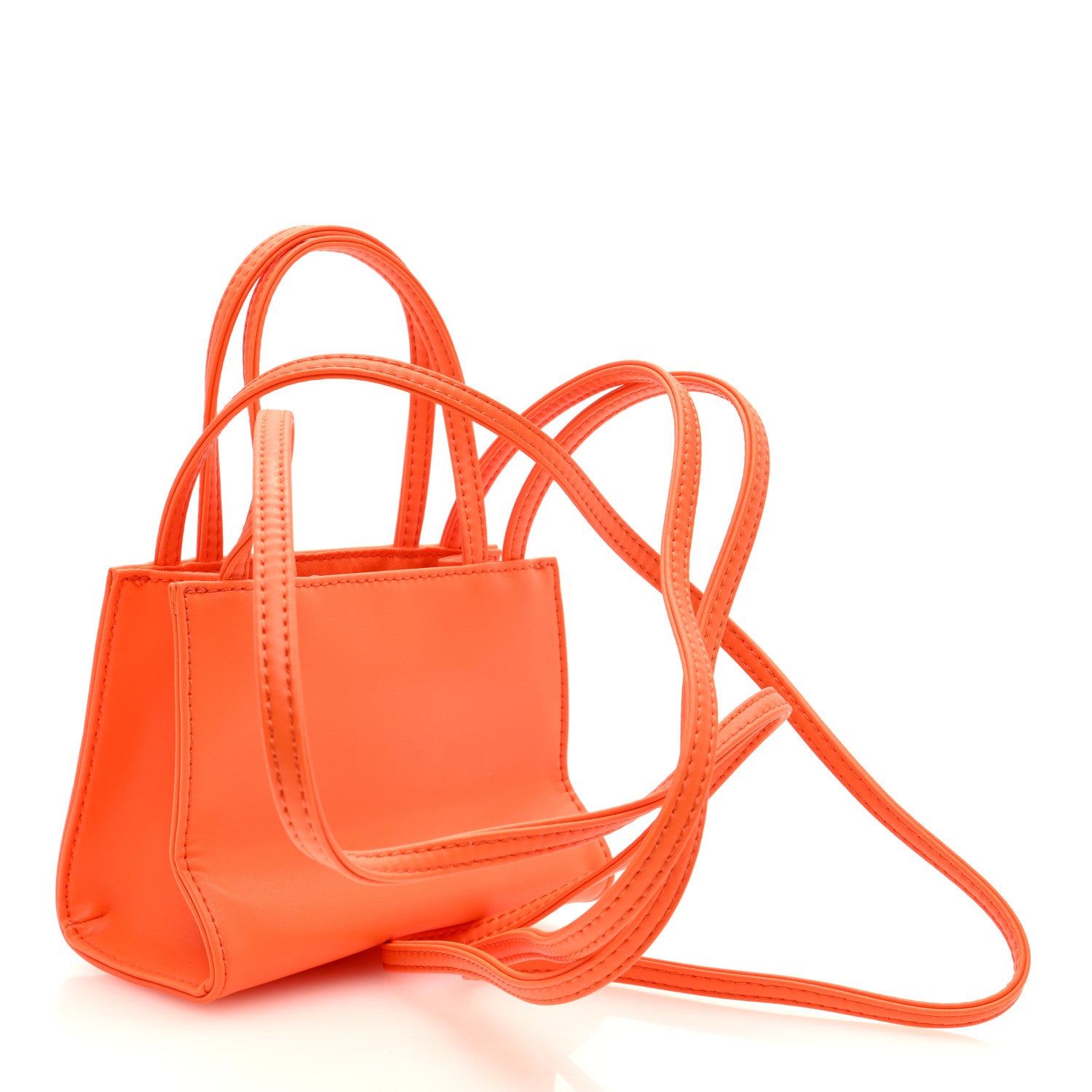 Telfar Vegan Leather Small Shopping Bag Orange 3 of 9