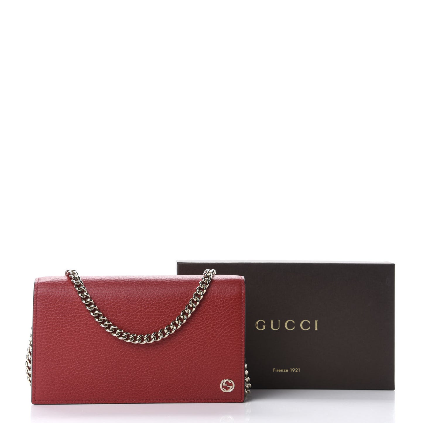 Dollar Calfskin Medium Betty Chain Wallet Tabasco
