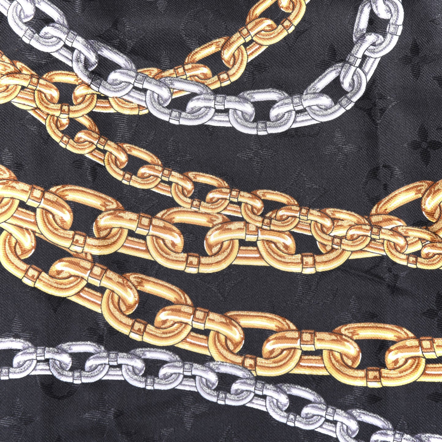 Silk Wool Monogram Trompe L'oeil Shawl Black