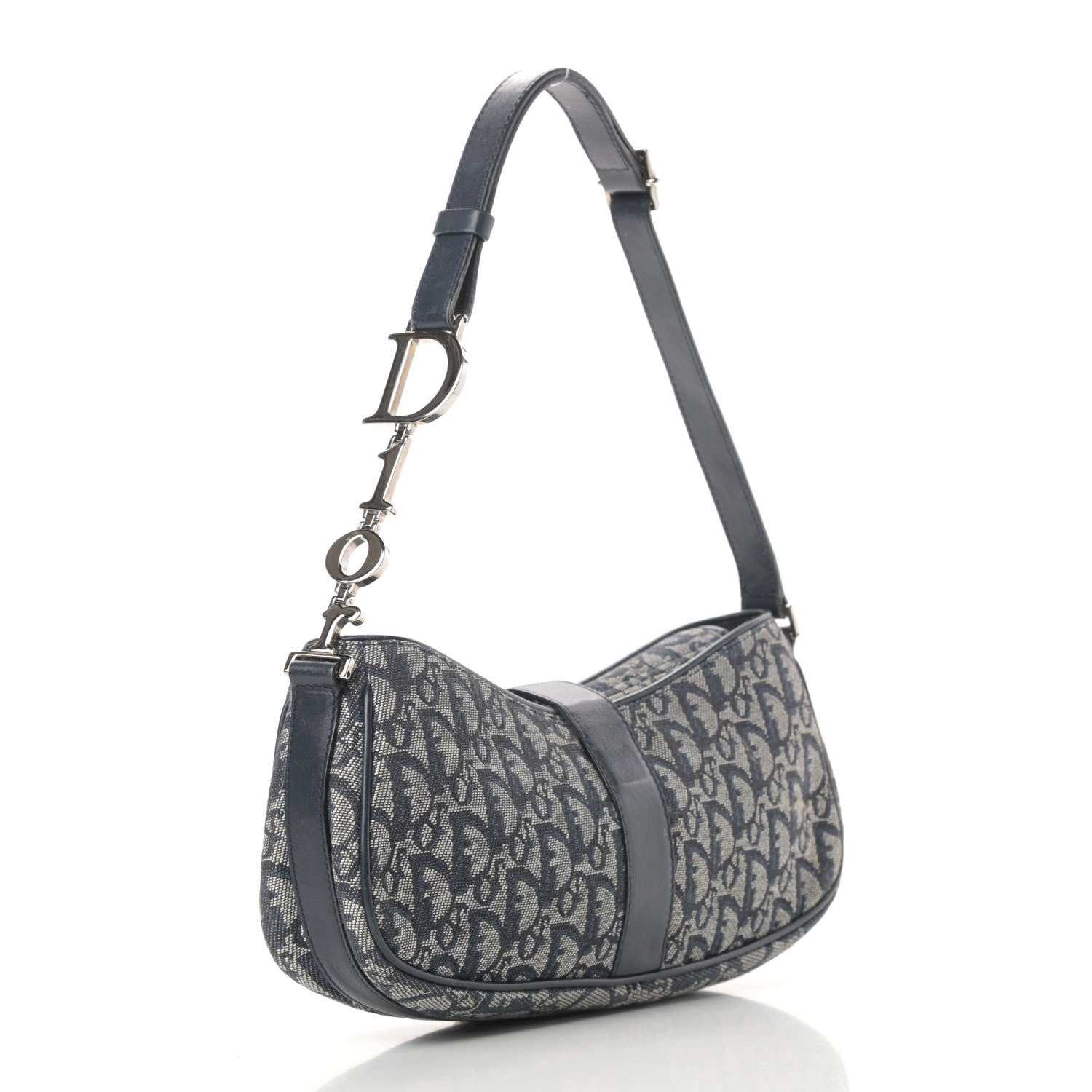 Christian Dior Monogram Charm Shoulder Bag Navy 3 of 13