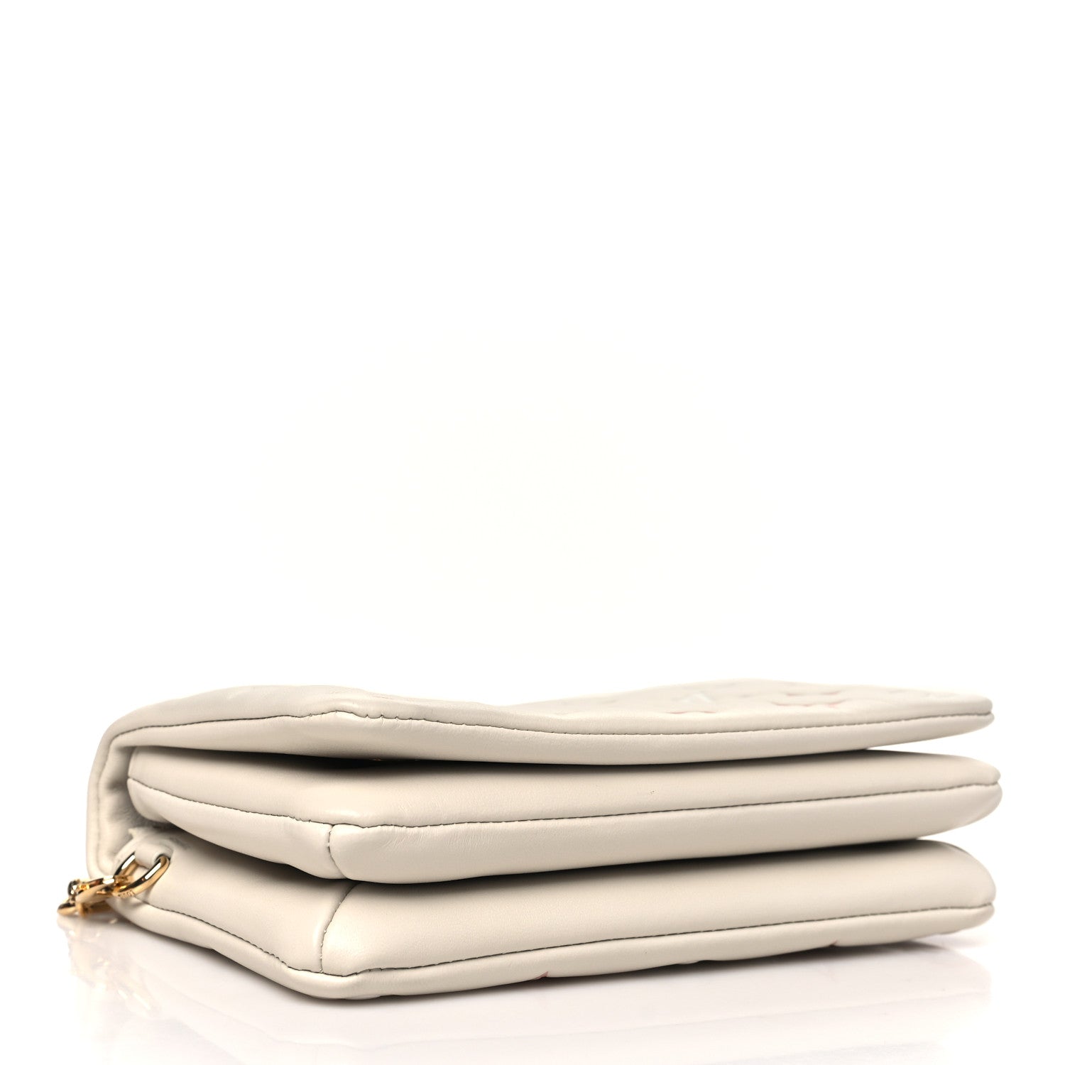 Louis Vuitton Lambskin Embossed Monogram Pochette Coussin Natural Cream 4 of 10
