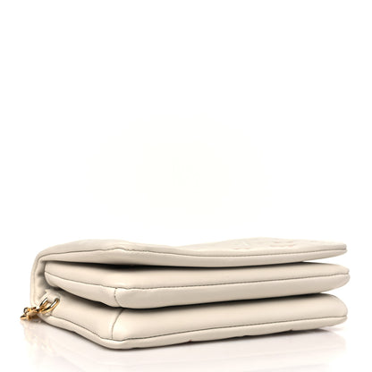 Louis Vuitton Lambskin Embossed Monogram Pochette Coussin Natural Cream 4 of 10