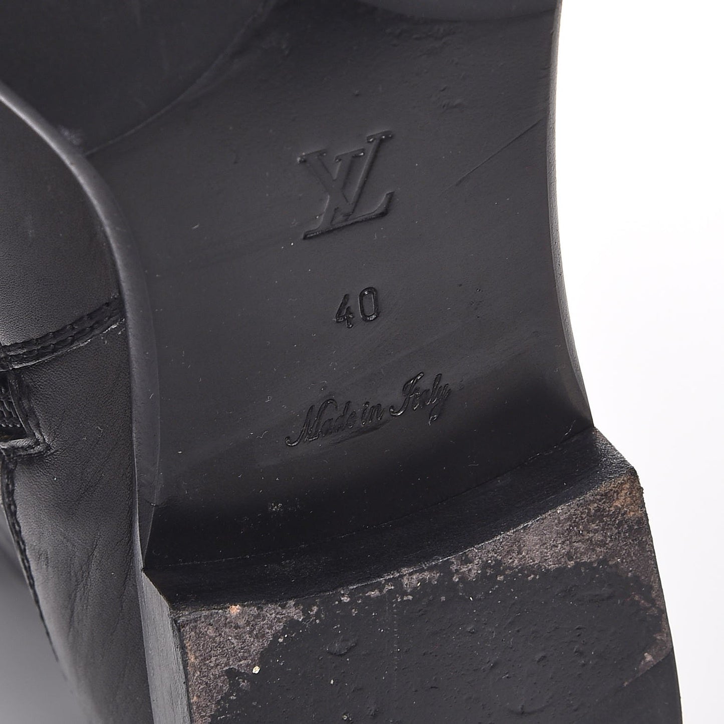 Calfskin Knee High Flat Boots 40 Black