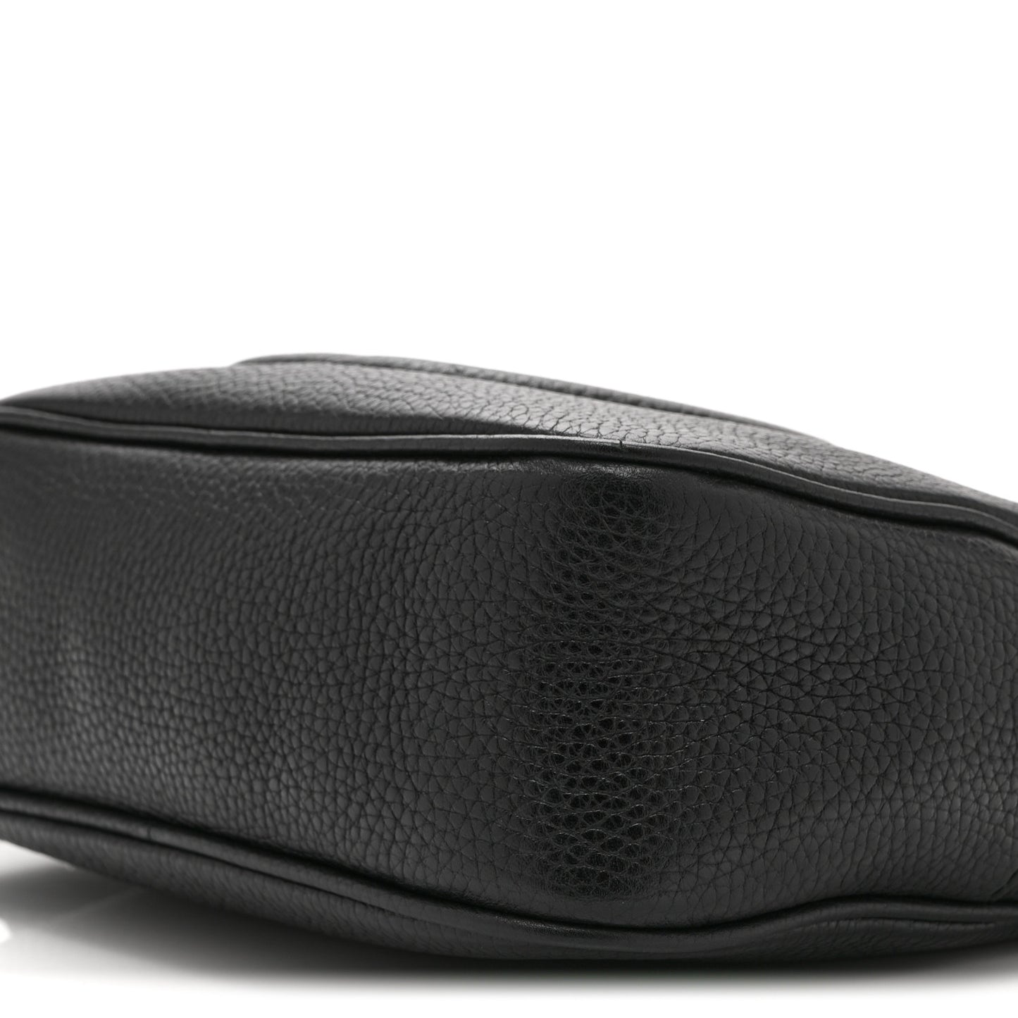 Pebbled Calfskin Small Soho Disco Bag Black