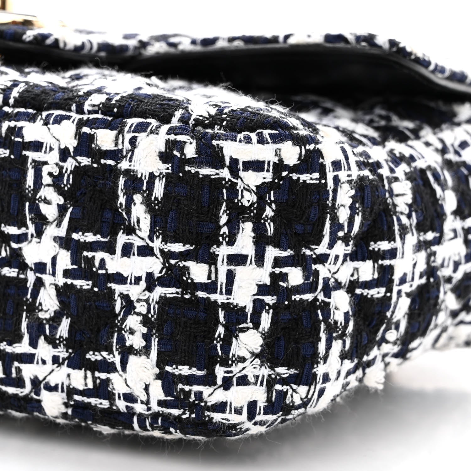 Chanel Tweed Resin Quilted Mini Heart Square Flap Navy White Black 11 of 11