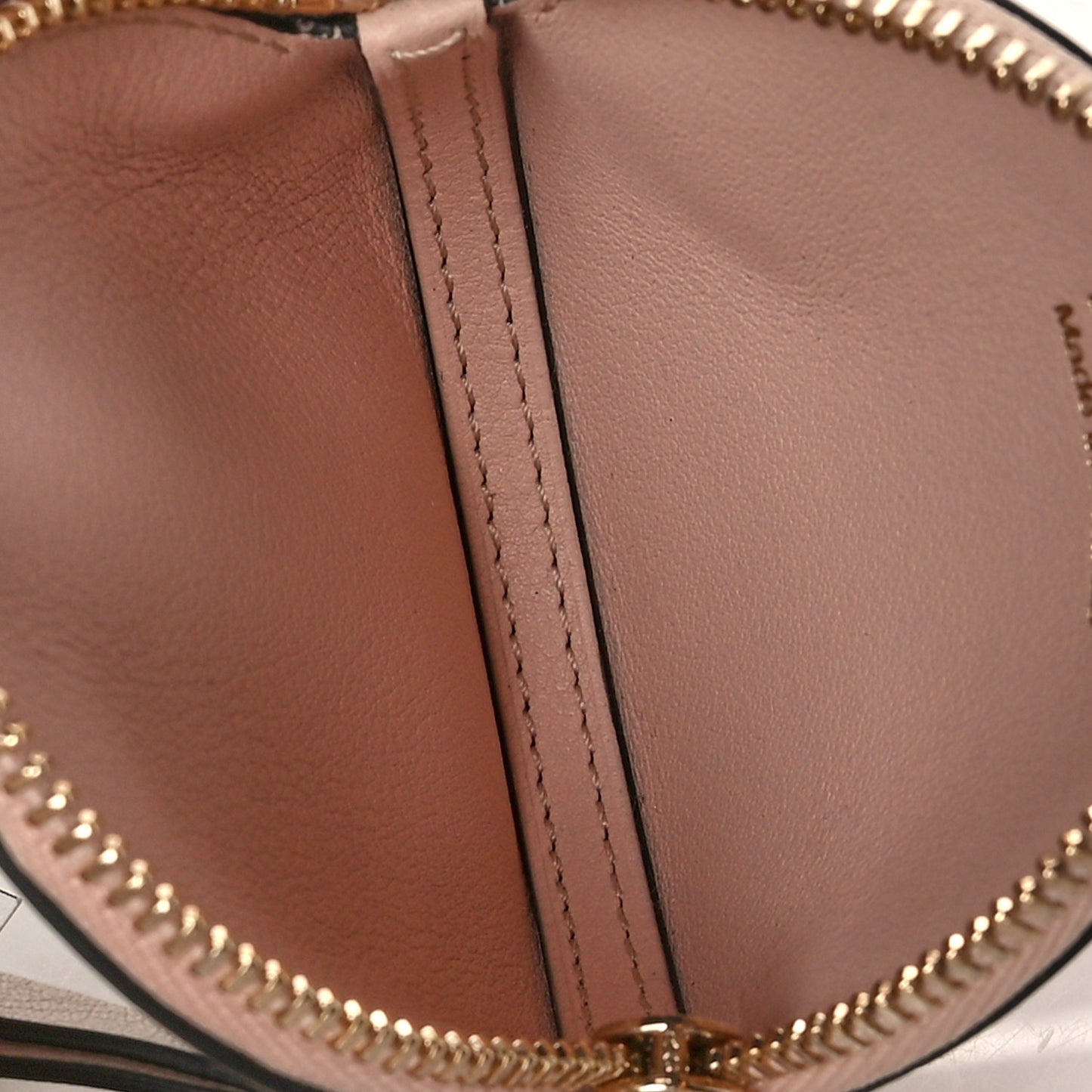 Grained Calfskin Visite Masquée Round Coin Purse Nude