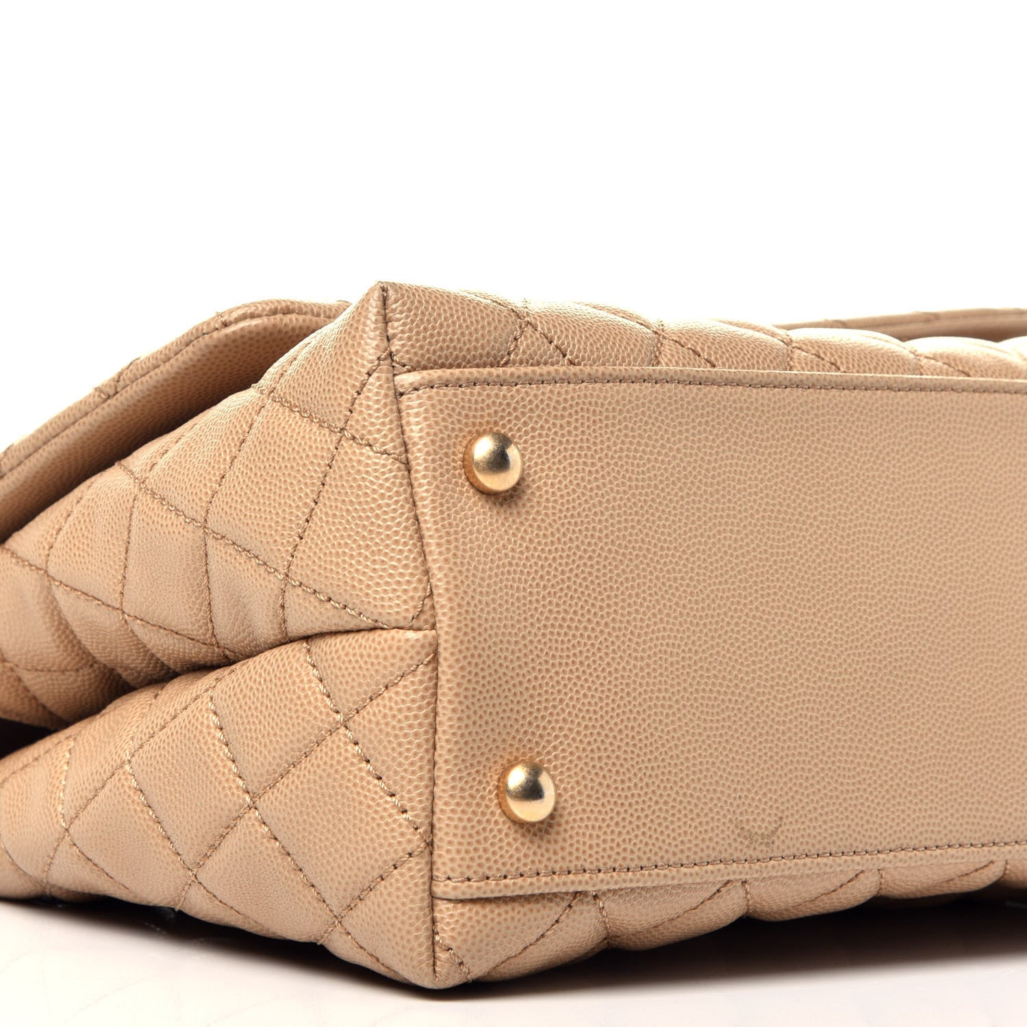 Chanel Caviar Quilted Small Coco Handle Flap Beige 9 of 10