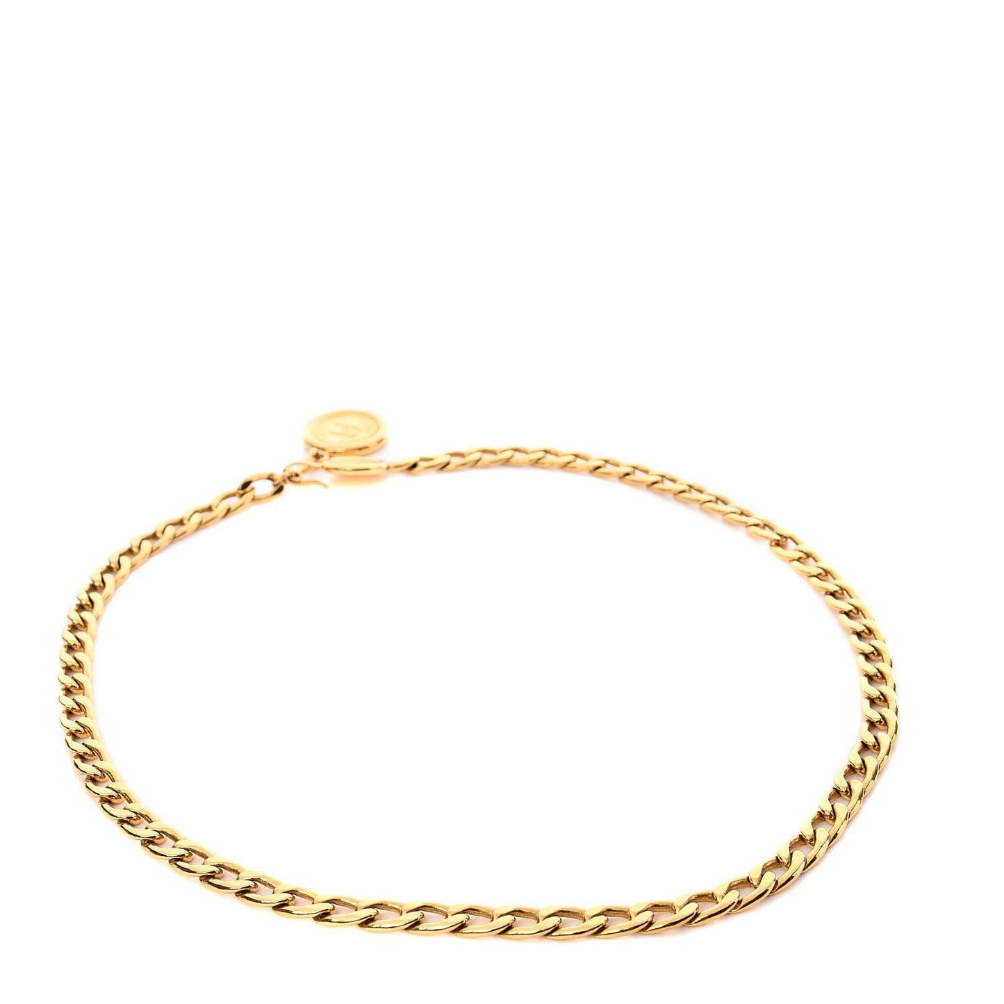 Metal Chain CC Medallion Belt Gold