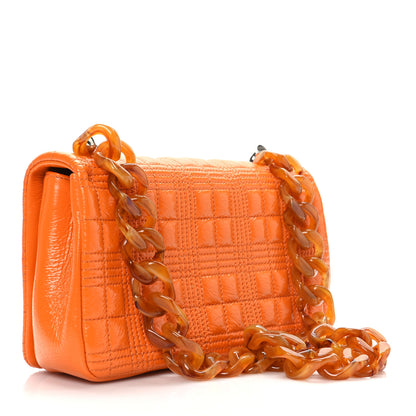 Burberry Patent Quilted Resin Chain Small Lola Bag Deep Orange 3 of 9