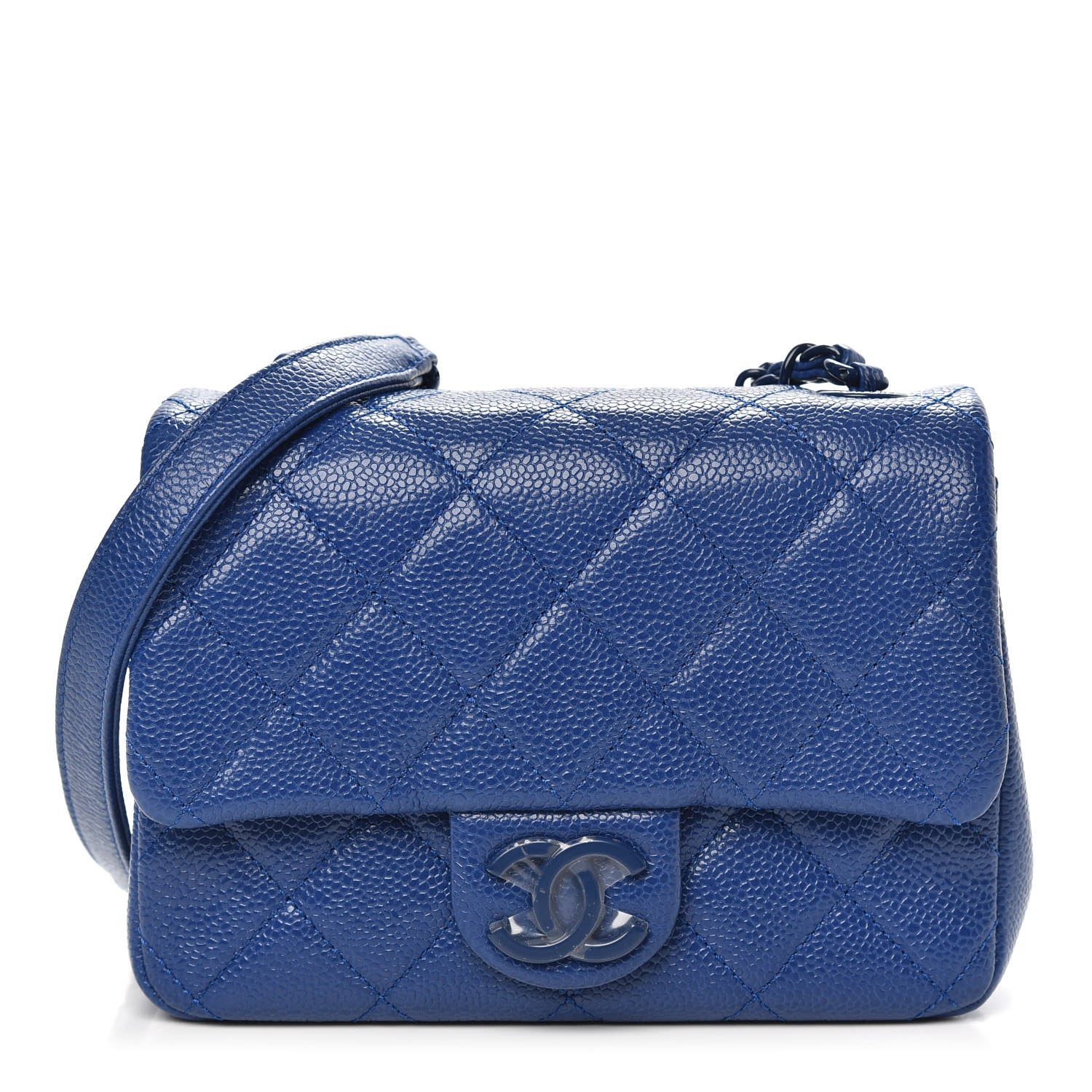 Chanel Caviar Quilted Incognito Mini Square Flap Dark Blue 1 of 11