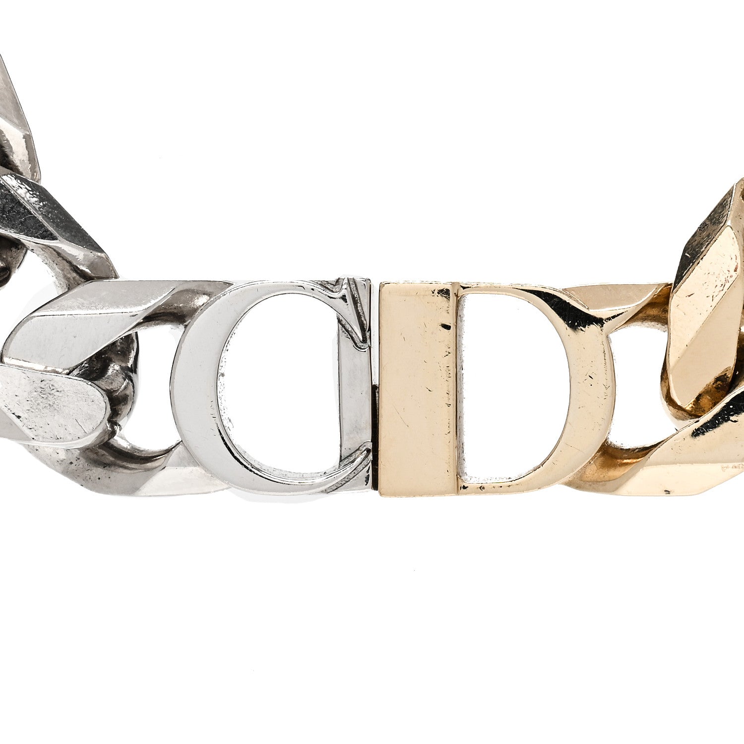 Christian Dior Metal Danseuse Etoile Chain Choker Necklace Gold Silver 4 of 5