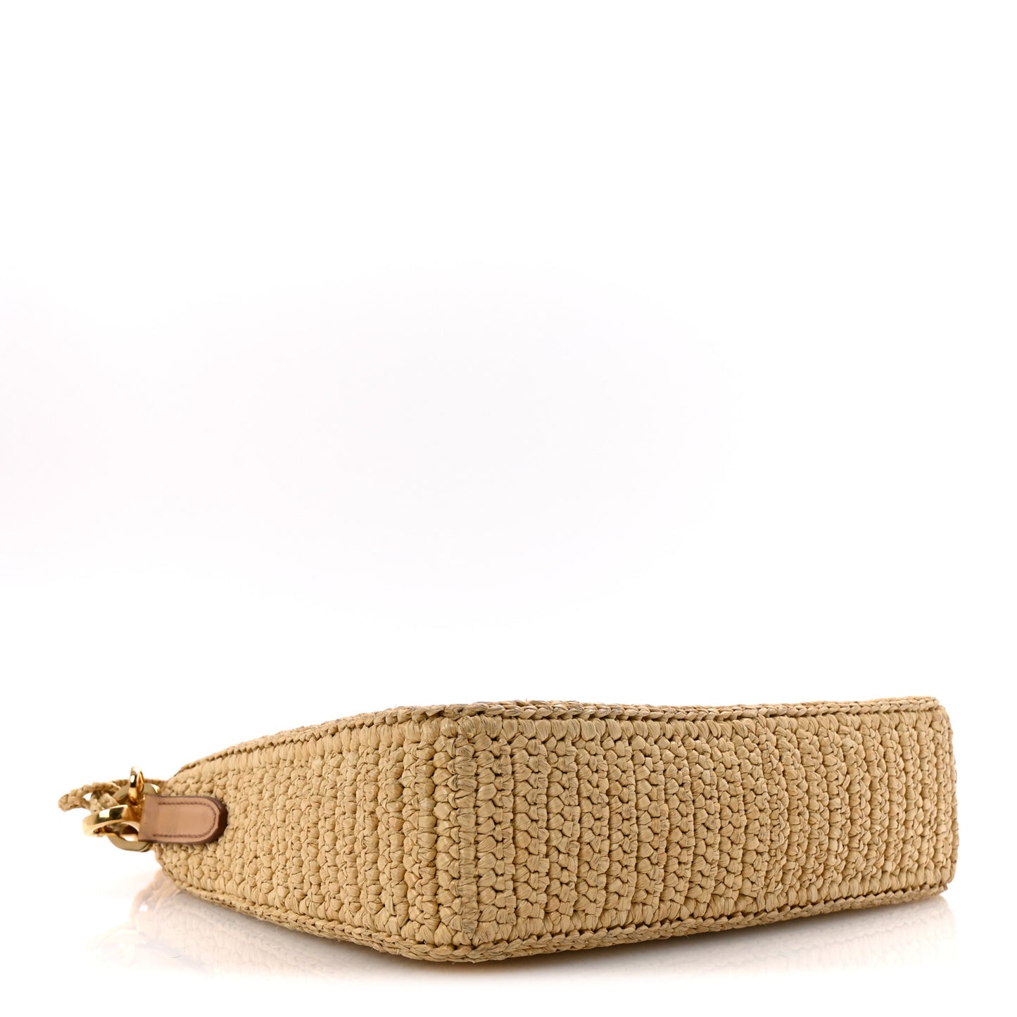 Yarn Raffia Effect Crochet Mini Re-Edition 2000 Shoulder Bag Naturale