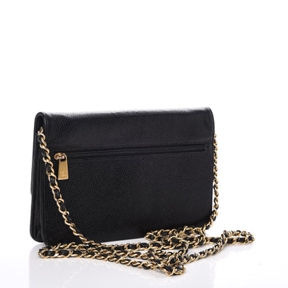 Chanel Caviar Timeless CC Wallet On Chain WOC Black 3 of 17
