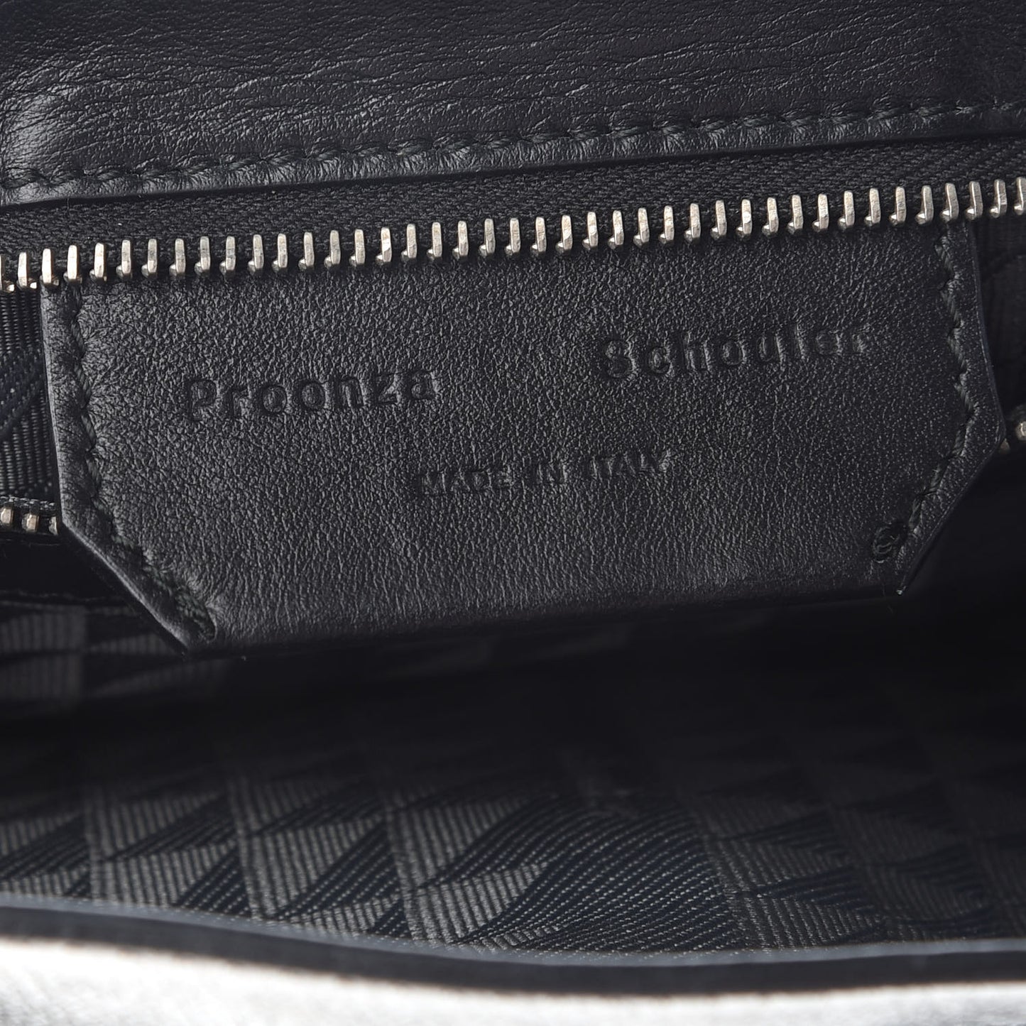 Metallic Lambskin PS1 Tiny Satchel Silver