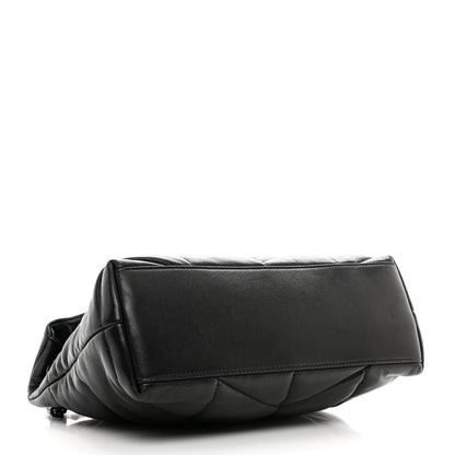 Saint Laurent Lambskin Quilted Monogram Monochrome Small Loulou Puffer Chain Satchel Black 4 of 10