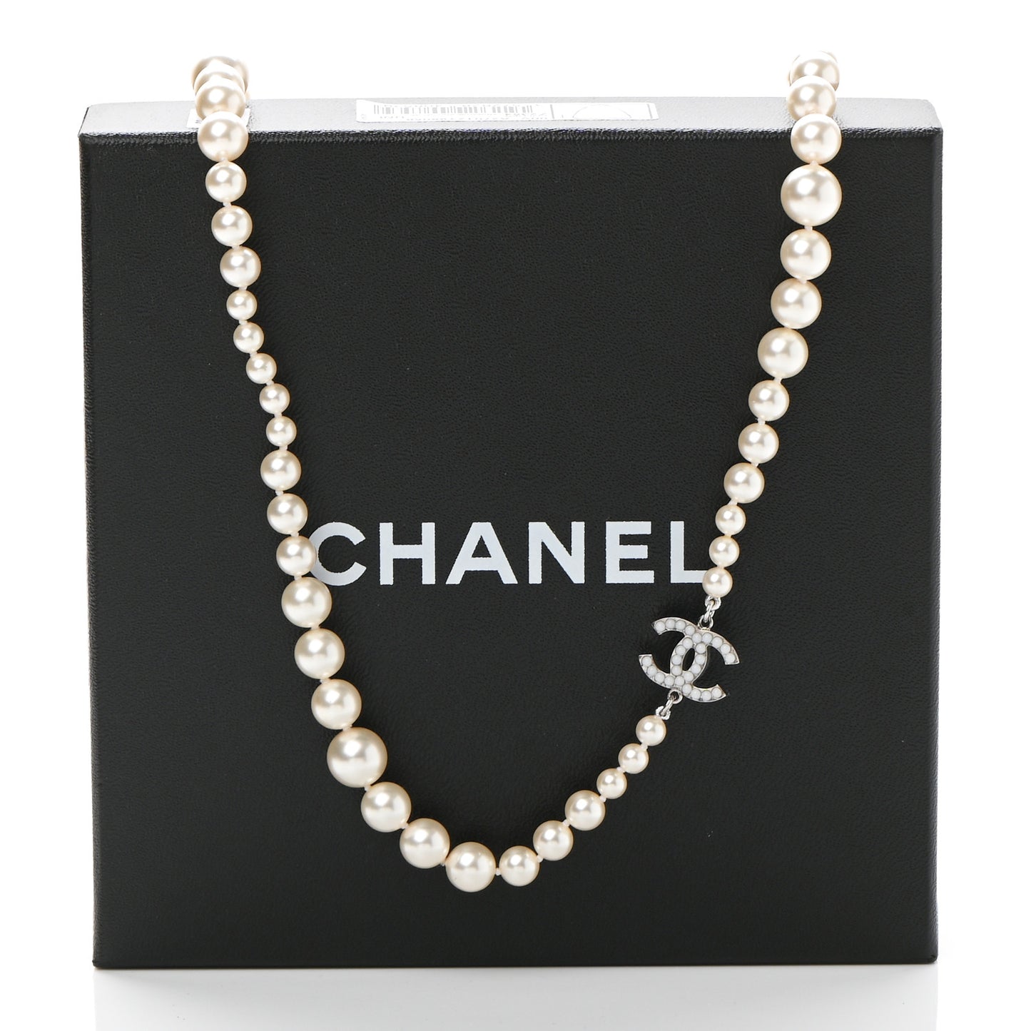 Pearl Multistrand CC Long Necklace Pearly White