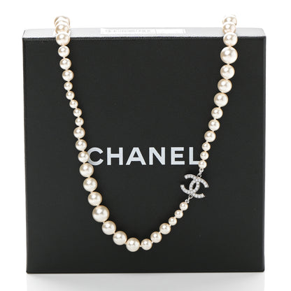 Chanel Pearl Multistrand CC Long Necklace Pearly White 6 of 6