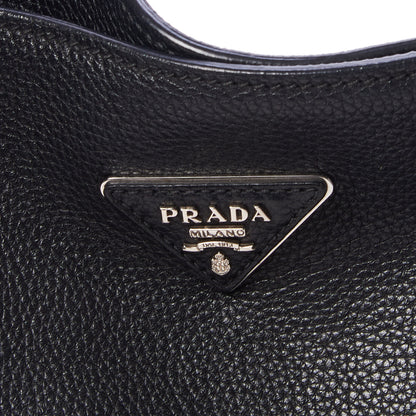 Prada Vitello Daino Shoulder Bag Black 7 of 9