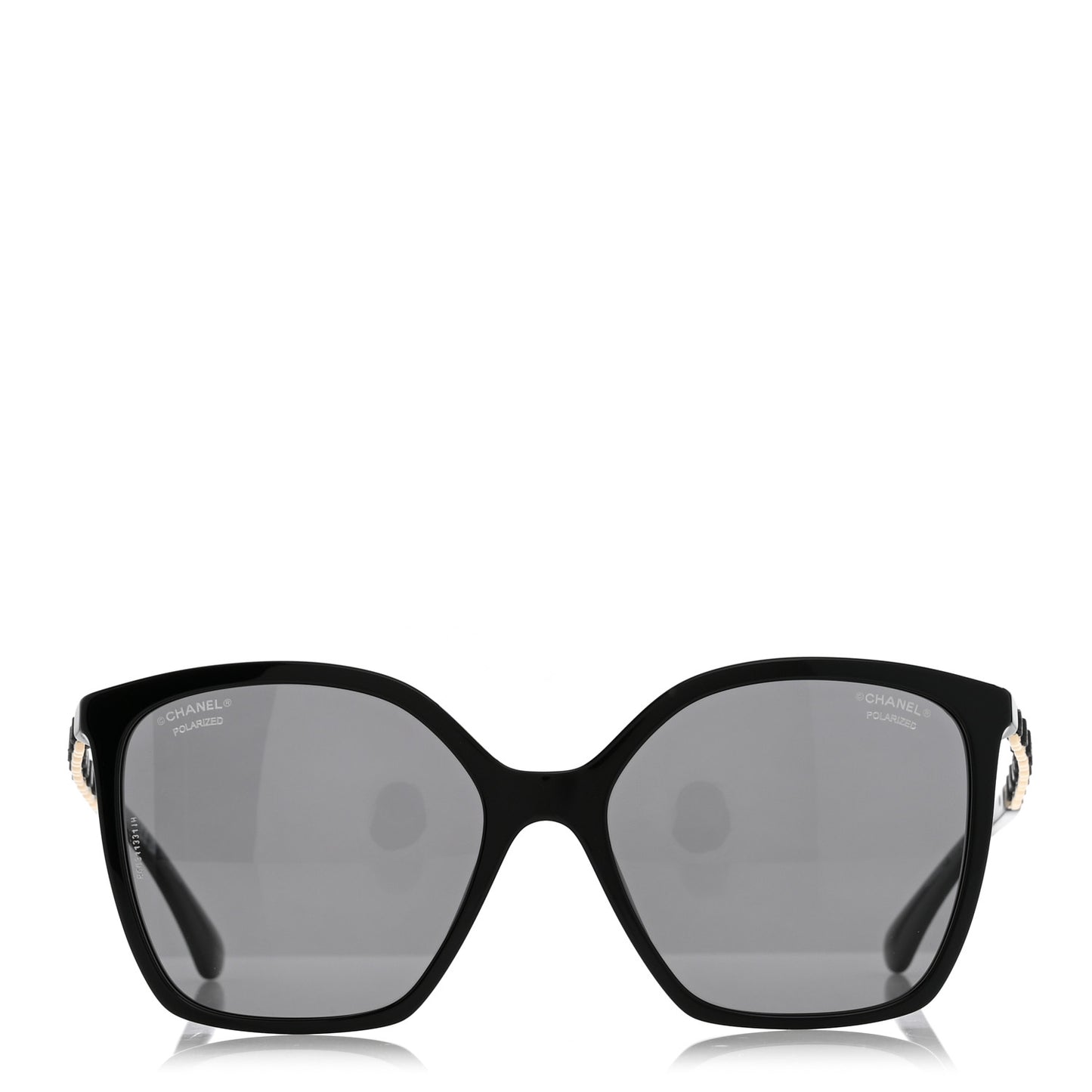 Acetate Calfskin Square Sunglasses 5546-Q Black