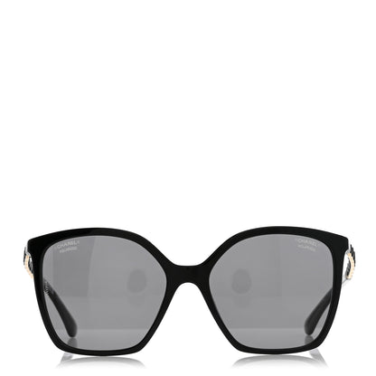 Chanel Acetate Calfskin Square Sunglasses 5546-Q Black 2 of 8
