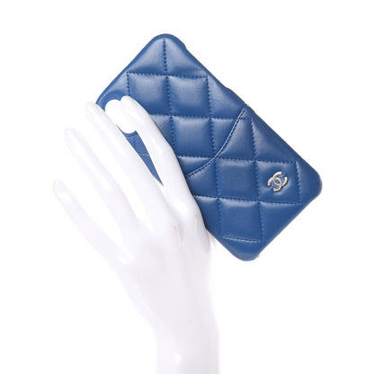 Chanel Lambskin Quilted iPhone X Case Blue 2 of 7