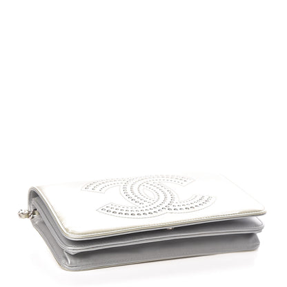 Chanel Patent Strass Wallet On Chain WOC Silver 4 of 12