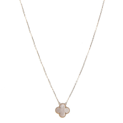 Van Cleef & Arpels 18K Yellow Gold Mother of Pearl Vintage Alhambra Pendant Necklace 1 of 7