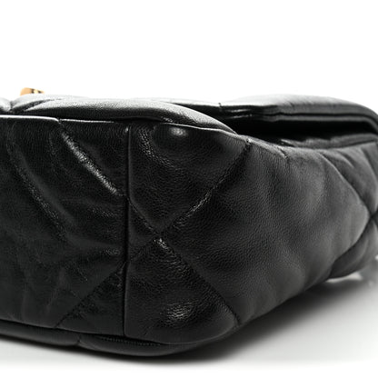 Chanel Shiny Goatskin Quilted Medium Chanel 19 Flap Black 10 of 11