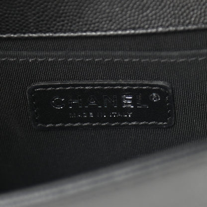 Chanel Caviar Chevron Quilted Small Boy Flap Black 6 of 10