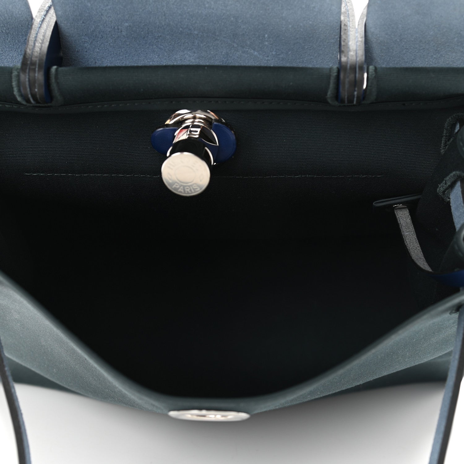 Hermes Vache Hunter Toile Herbag Zip 31 PM Vert Cypress Bleu Saphir 5 of 11