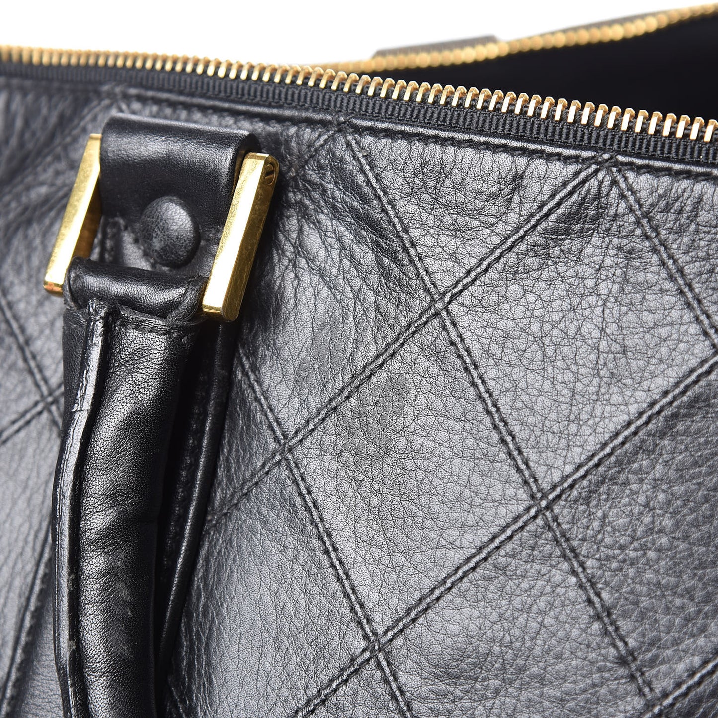 Calfskin Stitched CC Boston Black