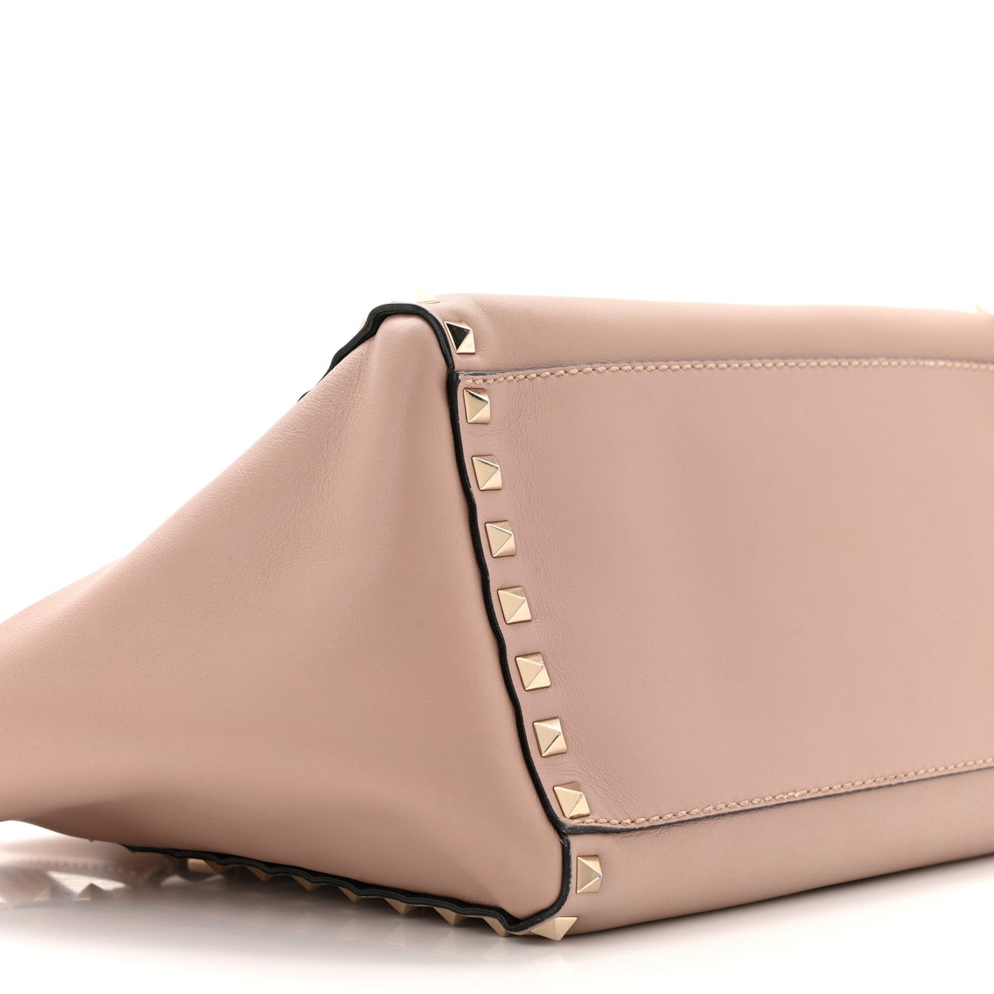 Vitello Small Rockstud Double Handle Tote Poudre