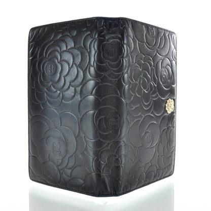 Chanel Lambskin Camellia Yen Wallet Black 4 of 11