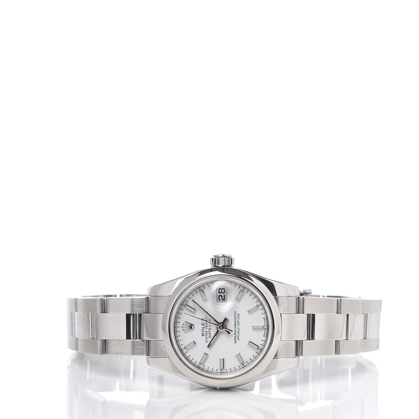 Stainless Steel 26mm Oyster Perpetual Datejust Watch White 179160