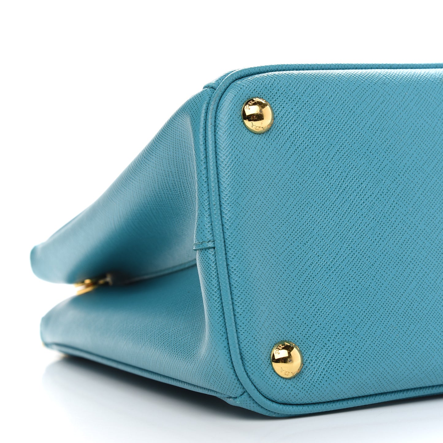 Saffiano Lux Small Double Zip Tote Turchese